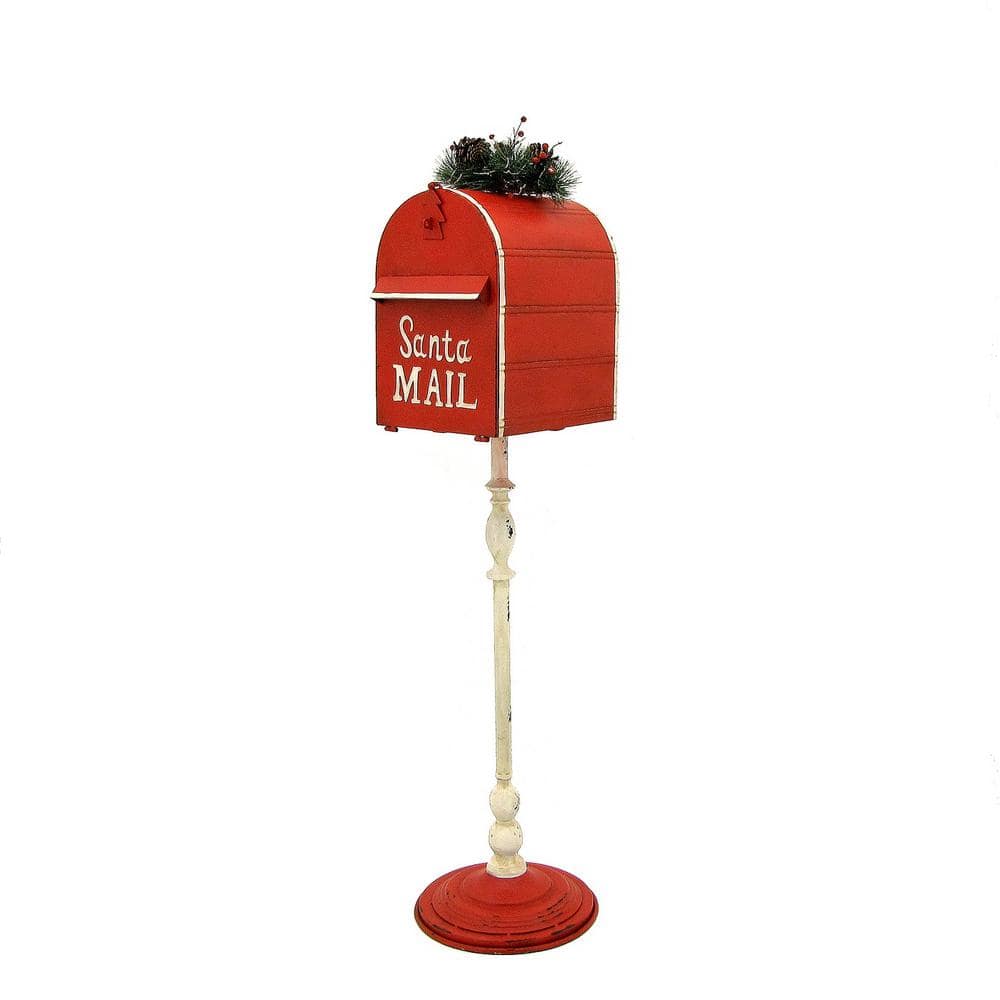 Primitive Reproduction` Life Size North Pole Post Mail Box Post`Santa Letters 