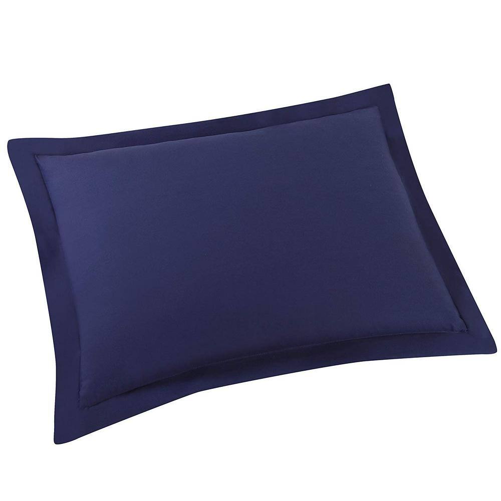 Twin Navy and Light Blue Reversible Microfiber Comforter Set