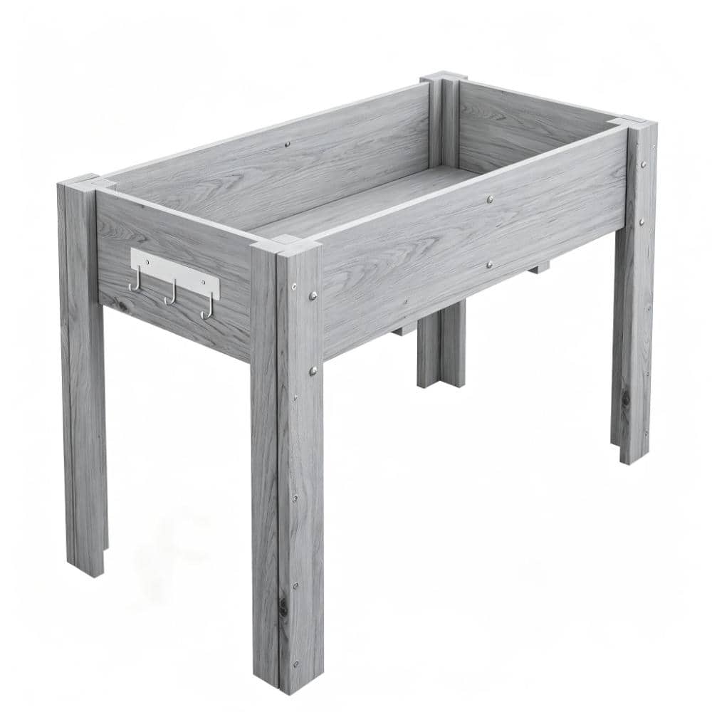 Ergonomic Wooden Raised Garden Bed with Legs & Hooks Outdoor Planter Box, Sturdy Fir Wood,119x76x57cm Gray 1pk price history on PriceWatchPro