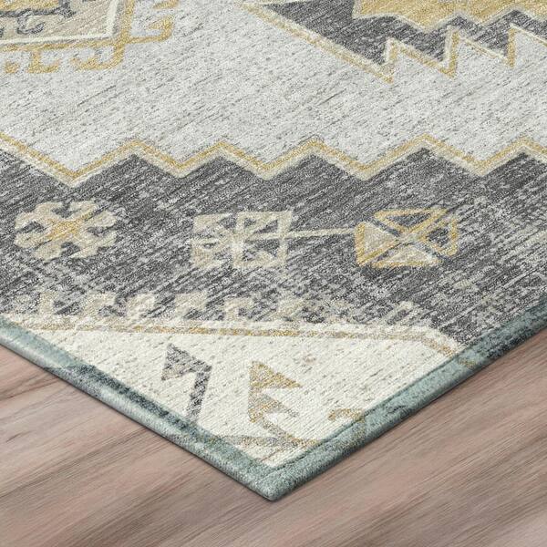 Chantille Machine Washable Indoor/Outdoor Abstract ACN3011 Silver 2 ft. x 7 ft. Runner Rug