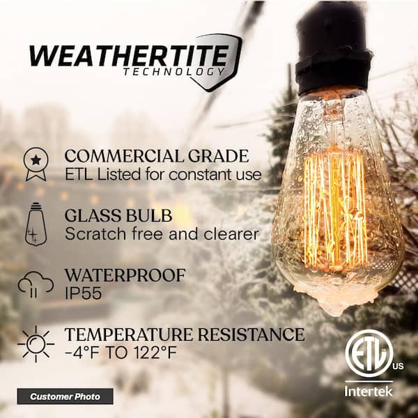 Brightech Ambience Pro 15-Light 48 ft. Indoor/Outdoor Plug-in 40W
