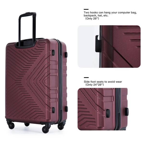 3-Piece ABS Luggage Sets with TSA Lock (20/24/28) LUG1065-WR - The