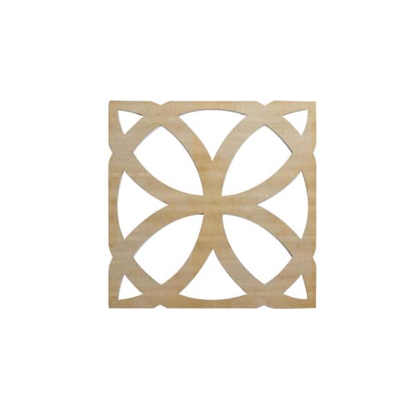 Ekena Millwork 15-3/8 in. x 15-3/8 in. x 1/4 in. Hickory Medium Daventry Decorative Fretwork Wood Wall Panels (20-Pack)