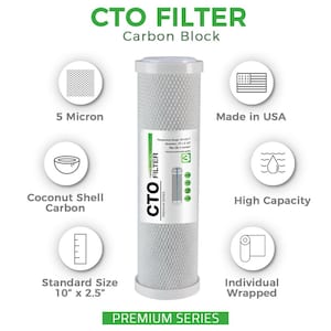 FC15US Universal High Capacity Carbon Block CTO Replacement Water Filter Cartridge for Reverse Osmosis RO System
