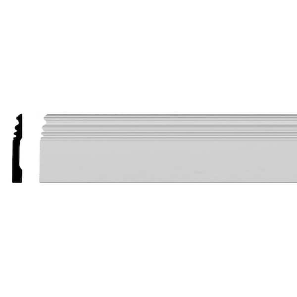 Ekena Millwork 3/4 in. x 5 in. x 94-1/2 in. Primed Polyurethane Classic  Baseboard Moulding BBD05X01CL - The Home Depot