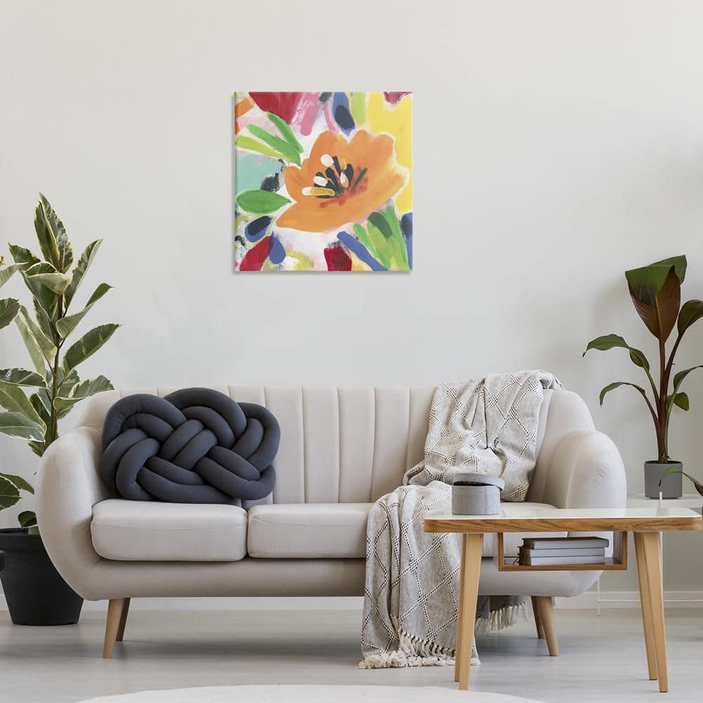 Vivid Orange Flower Impressions by June Erica Vess Unframed Nature Graphic Art Print 24 in. x 24 in. price history on PriceWatchPro