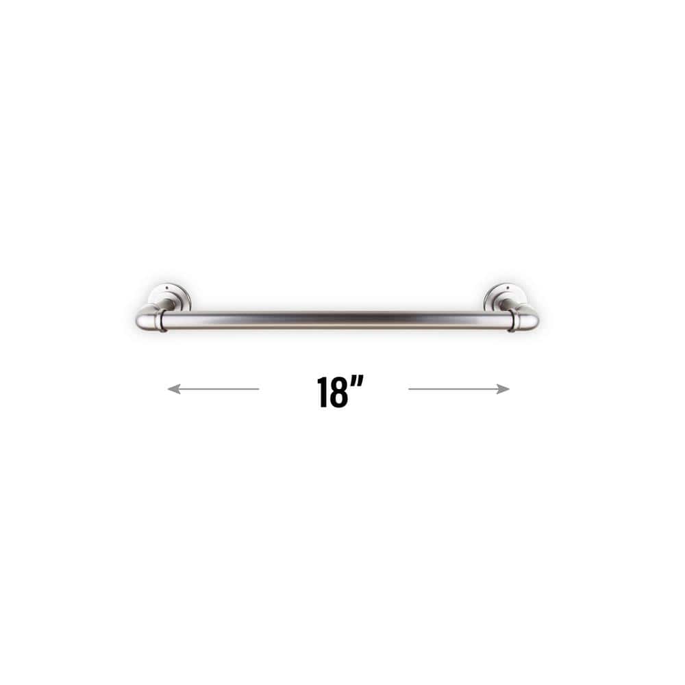 Satin Nickel 18'' Industrial Pipe Closet Rod