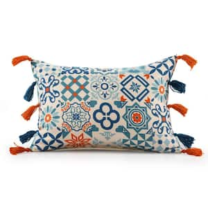 La Jolla Outdoor Water Resistant Rectangular Throw Pillows - Set of 4  Orange/White -, 1 unit - Pick 'n Save