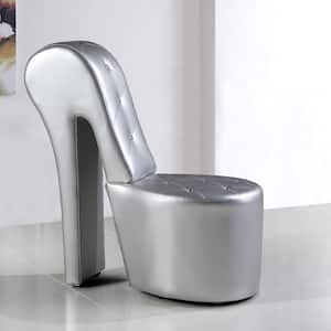 Jackson Silver Faux Leather High Heel Shoe Chair