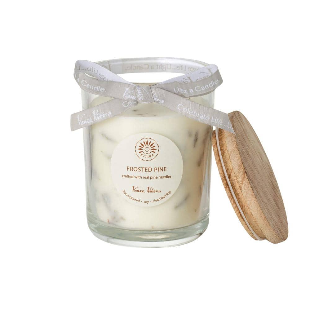 Frosted Pine Soy Wax Scented Jar Candle with Wooden Lid