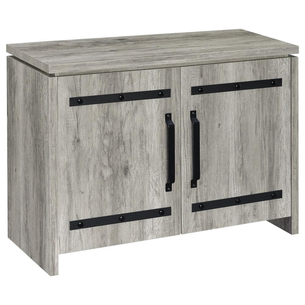 Gray Driftwood 2-Door Accent Cabinet with Adjustable Shelving