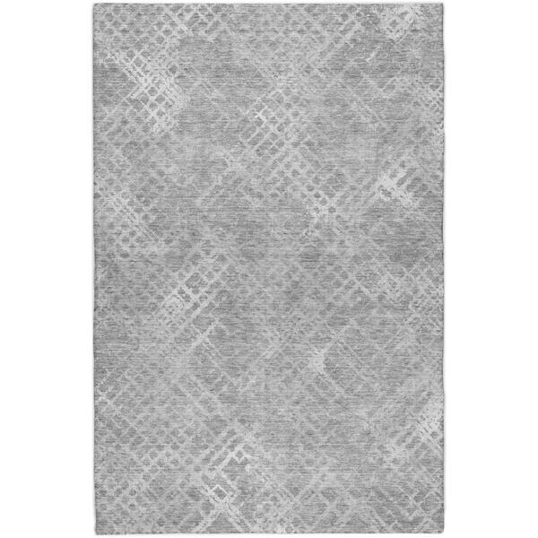 Dream Shag Premium Machine Washable Abstract ADS825 Gray 10 ft. x 14 ft. Area Rug