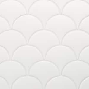 Beta Matte White 2.44 in. x 5 in. Scallop Matte Ceramic Wall Tile (4.06 sq. ft./Case)