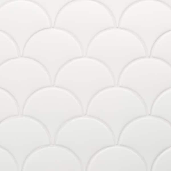 Ivy Hill Tile Beta Matte White 2.44 in. x 5 in. Scallop Matte Ceramic Wall Tile (4.06 sq. ft./Case)