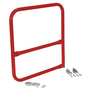 36 in. x 36 in. Red Steel Pipe Safety Railing Gate B-Shaped