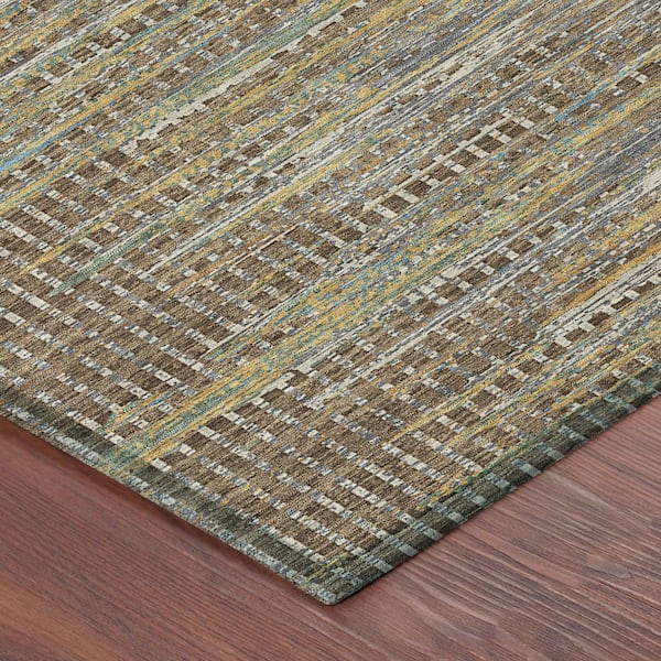 Chantille Machine Washable Indoor/Outdoor Abstract ACN2642 Brown 8 ft. x 10 ft. Area Rug