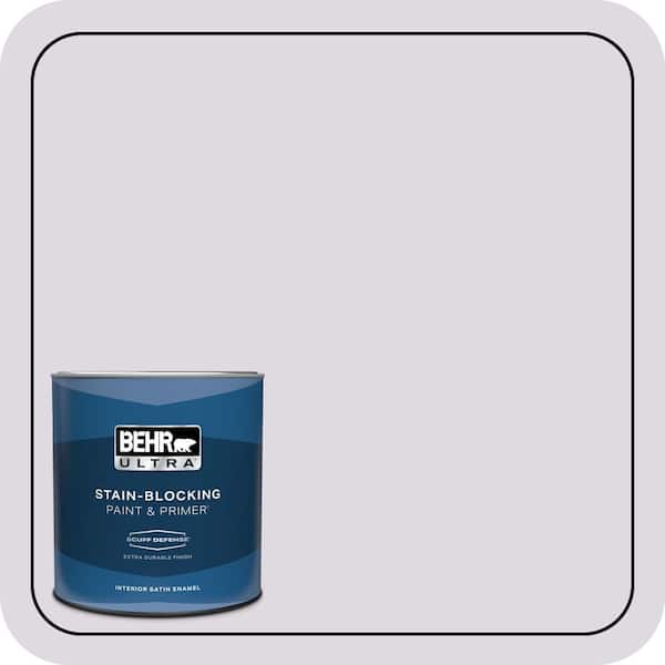BEHR ULTRA 1 qt. #PR-W01 Mystical Mist Extra Durable Satin Enamel Interior Paint & Primer