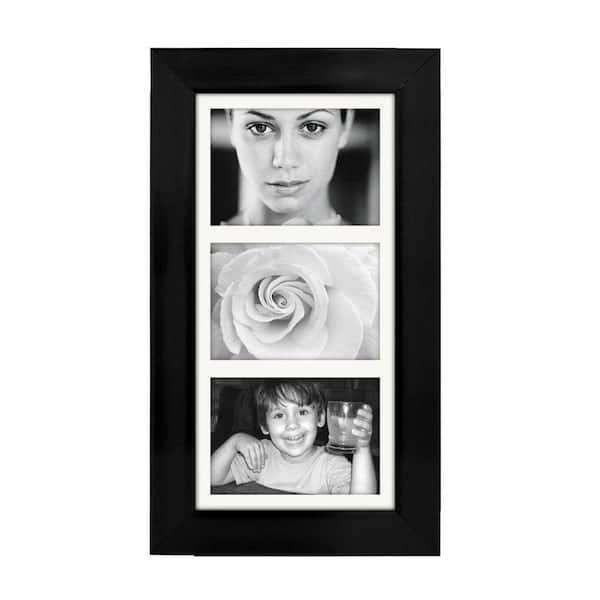 Unbranded 20.25 in. W x 11.5 in. H 3-Opening Manhattan Black Collage Picture Frame