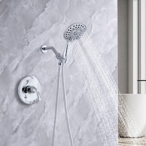 Single-Handle 6-Spray Round High Pressure Shower Faucet in Polished Chrome