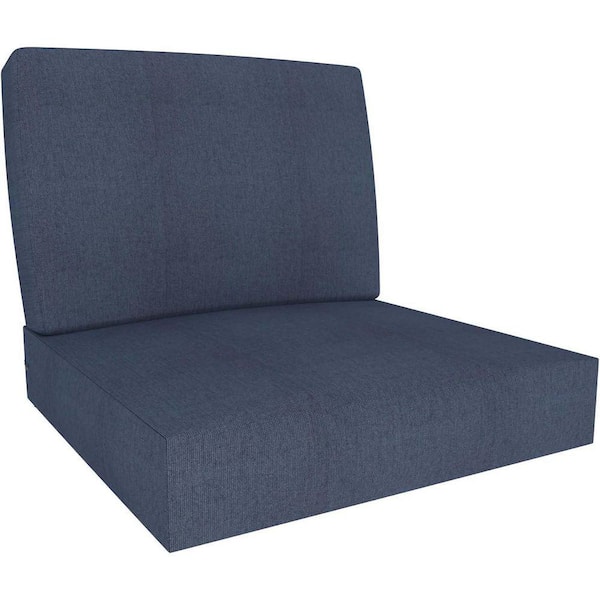 25 in. W x 25.5 in. D Sunbrella Deep Seat Outdoor Adirondack Chair Replacement Cushion in Navy Blue