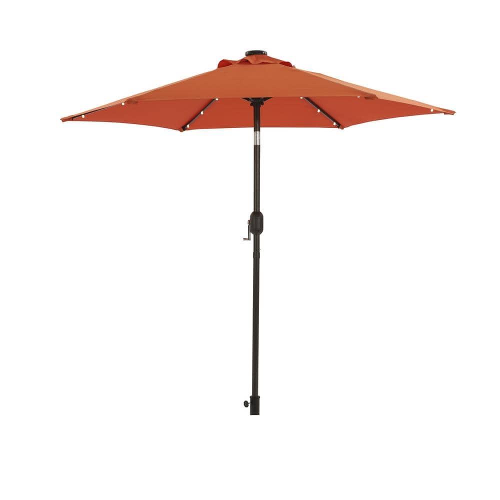 7.5 ft. Market Patio Umbrella with LED Light in Orange