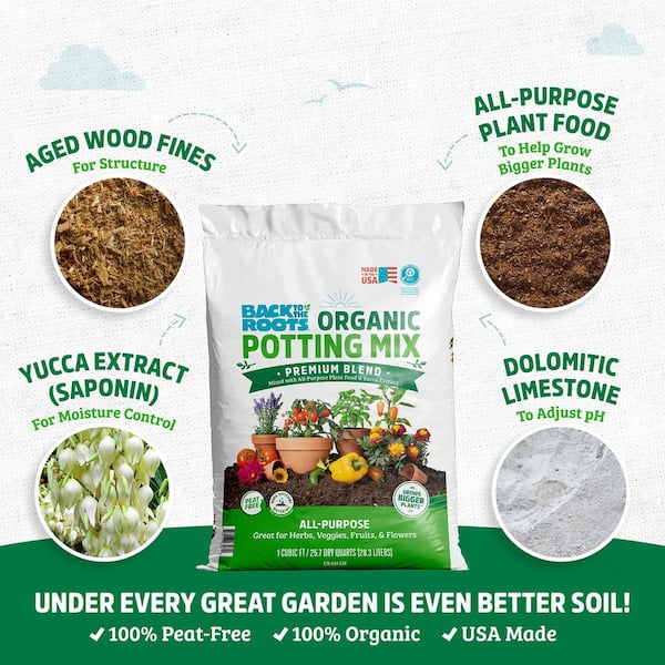 Organic Potting Mix (1 cu.ft.) Peat-Free, Blended with Organic Fertilizer
