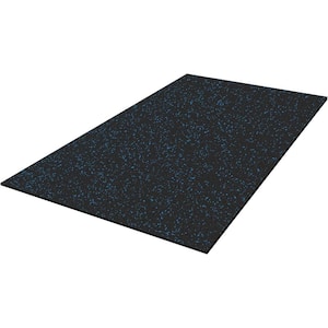 FlooringInc Blue Recycled Rubber 4 ft. W x 6 ft. L x 3/8 in. T Gym Exercise Recycled Rubber Mat (24 sq. ft.)