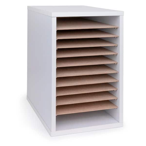 AdirOffice 11-Compartment Wood Vertical Paper Sorter Adjustable