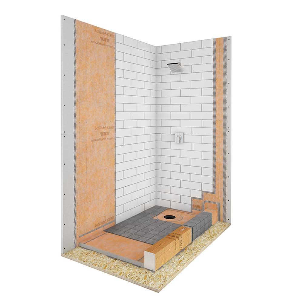 38" x 60" Polystyrene Off-Center Drain Shower Tray