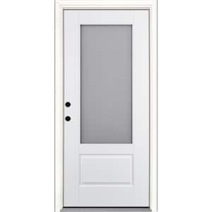 Smart Glass 36 in. W. x 80 in. Right Hand Inswing 3/4-Lite Smooth Unfinished Fiberglass Prehung Front Door