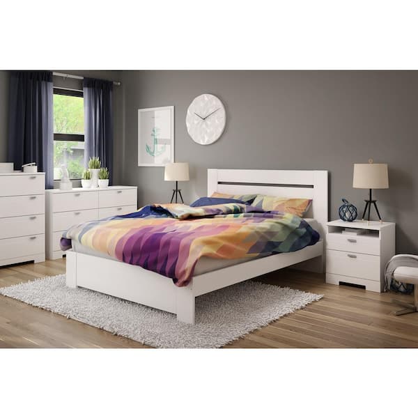South S Reevo 6 Drawer Pure White, Johnby 6 Drawer Double Dresser Grey