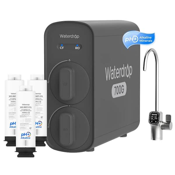 WD G5P700A Alkaline Mineral pH+ Reverse Osmosis System 700GPD 8-Stage Smart LED Faucet Extra 3 G5P700A-CF Filter