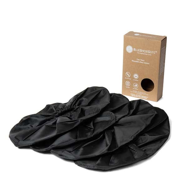 Premium Reusable Shoe and Boot Covers for Contractors - 1 Pair, Non-Slip,  Black, Medium