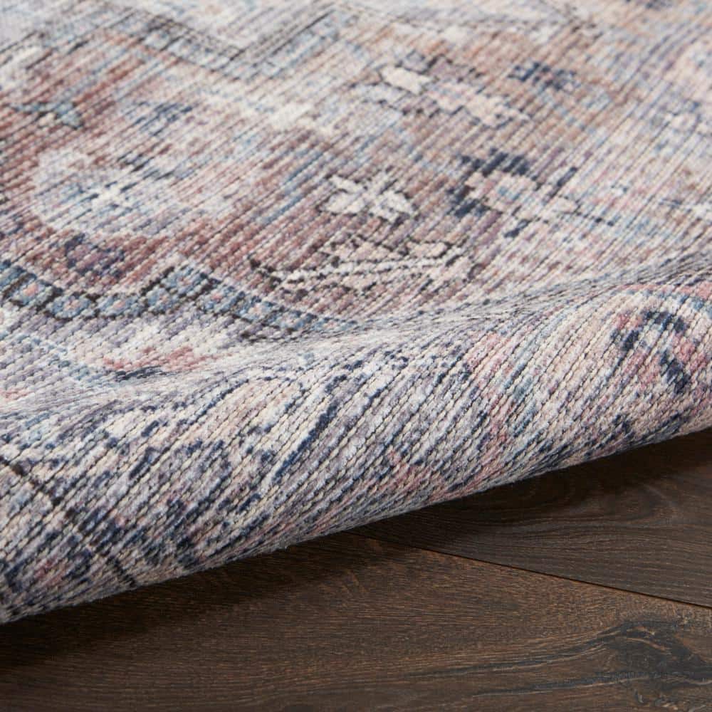 Gray Floral Cotton Chenille Rectangular 4' x 6' Area Rug