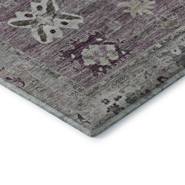 Mayfield Premium Machine Washable Abstract AMF2025 Merlot 2 ft. x 3 ft. Accent Rug