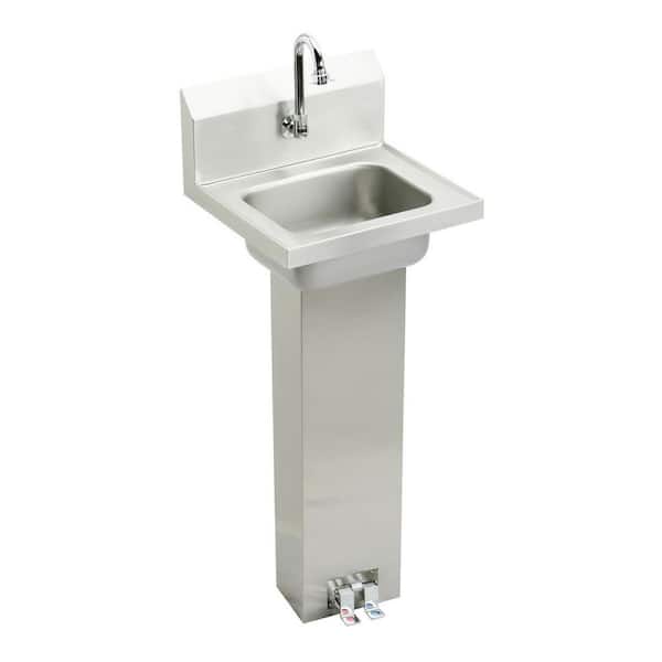 16.75 in. Floor Mount Stainless Steel Single Bowl Commercial Handwash Sink
