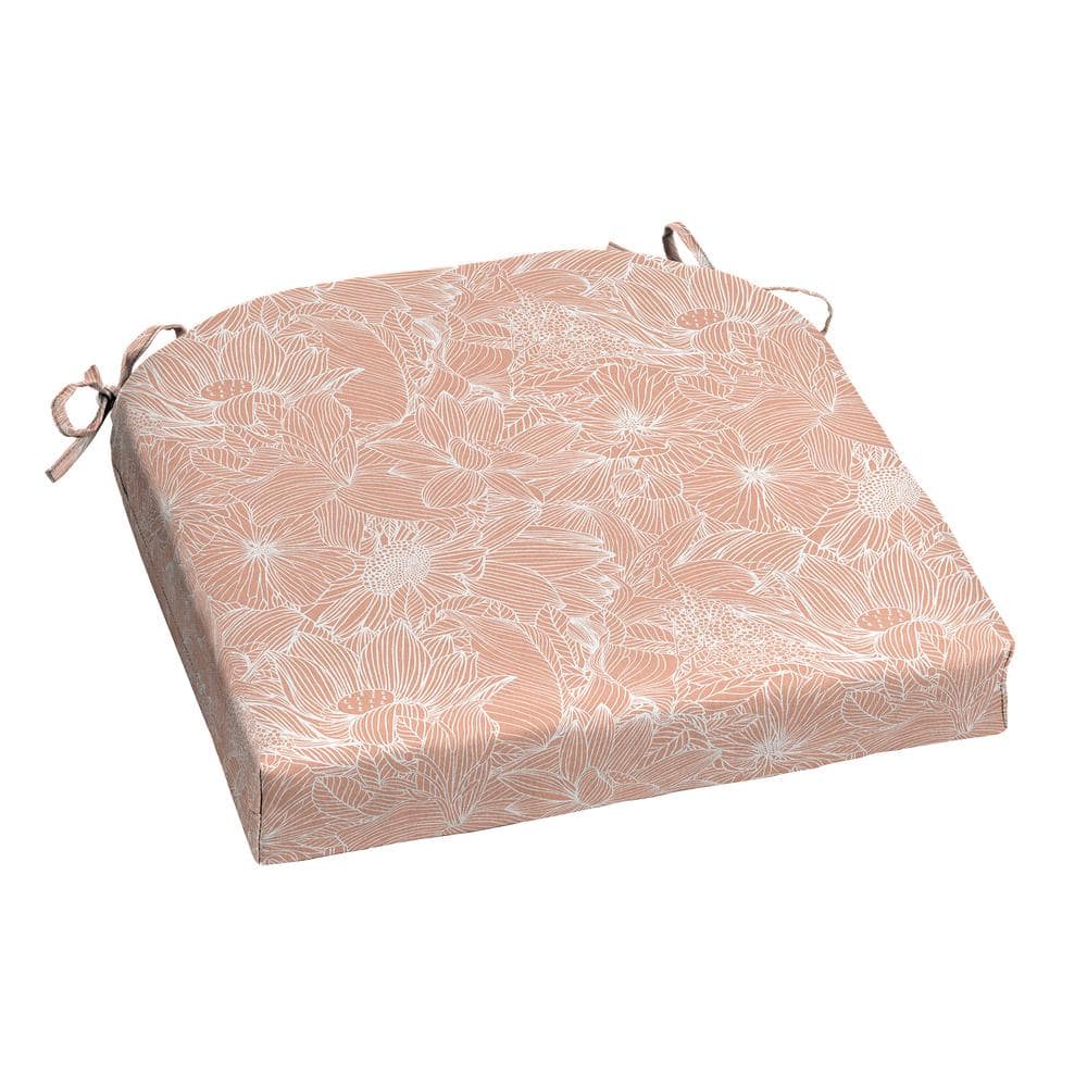 Hampton Bay 20 in x 20 in Square Outdoor Seat Cushion in Flower