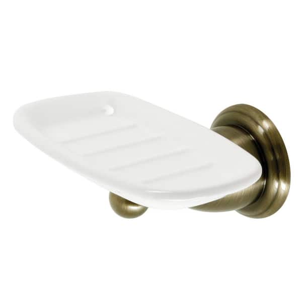 Kingston Brass Heritage Wall Mount Soap Dishes and Dispensers in Antique Brass
