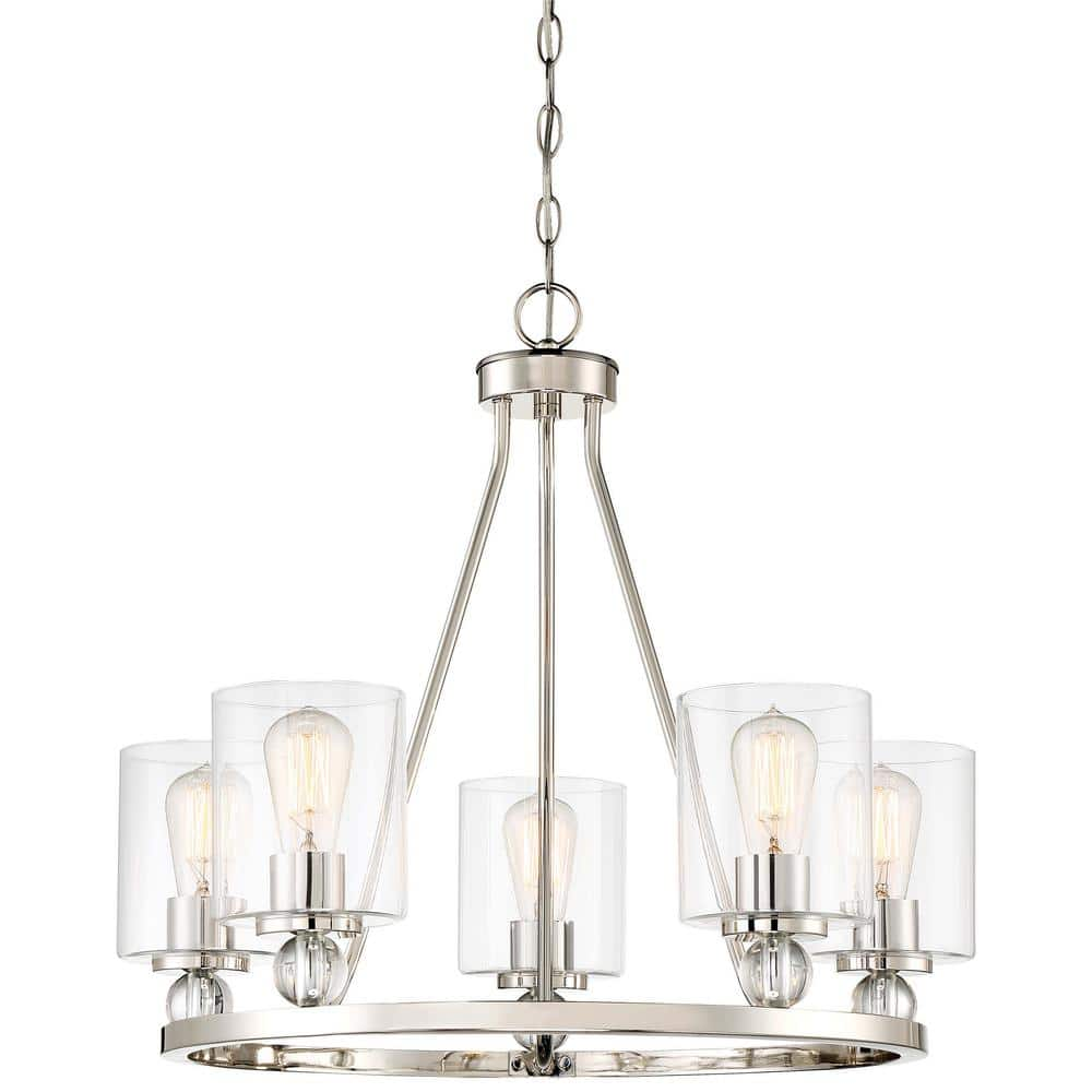 Minka Lavery Studio 5 5-Light Polished Nickel Modern Chandelier