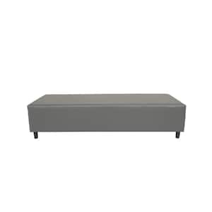 Amelia  Gray 72 in. Genuine Leather Entryway Bench Backless Upholstered