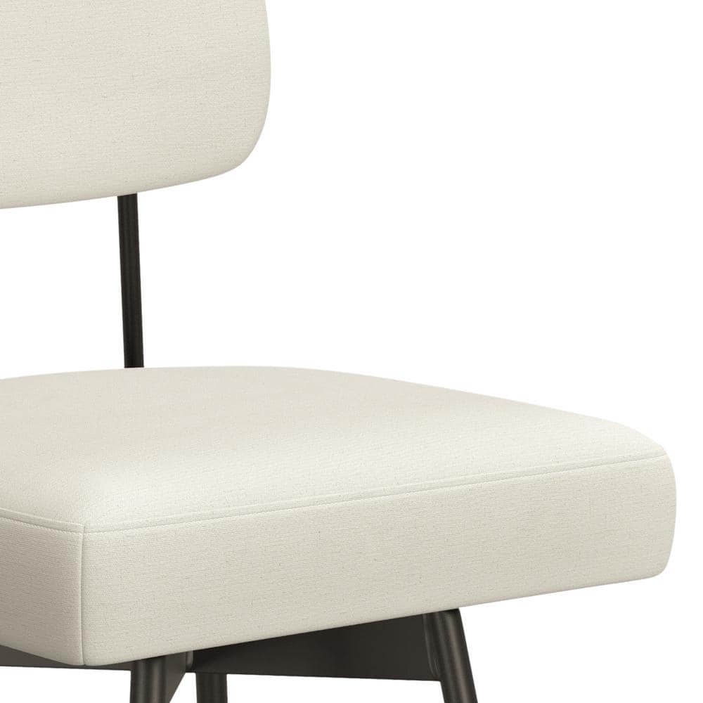Natural Linen and Metal Swivel Bar Stool Set