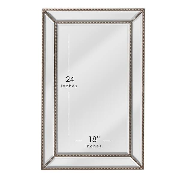 36 in. L x 24 in. W Metro Beaded Single Mirror in Silver 36 in. L x 24 in. W Metro Beaded Single Mirror in Silver