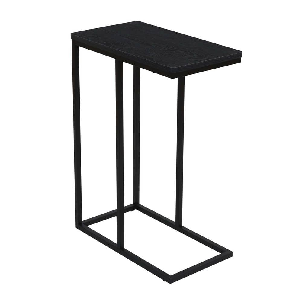 HOUSEHOLD ESSENTIALS 10 in. Black Rectangular Iron C-Shaped Side Table  8113-1 - The Home Depot