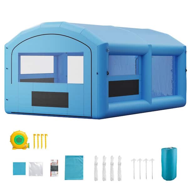 Portable Inflatable Paint Booth, 21 x 13.5 x 9.8 ft, 1100W Blower, Air Filter System, for Furniture/Medium Vehicles