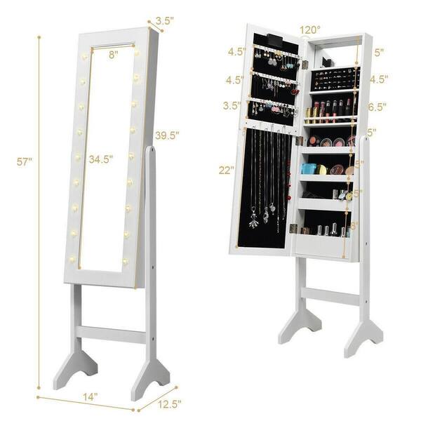 LOKO Freestanding Jewelry Armoire Cabinet, Jewelry Burkina