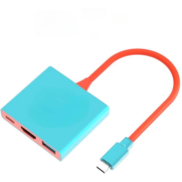 phyfalip Portable Switch Dock Station with 4K/60Hz, Replacement TV Dock Adapter in Blue