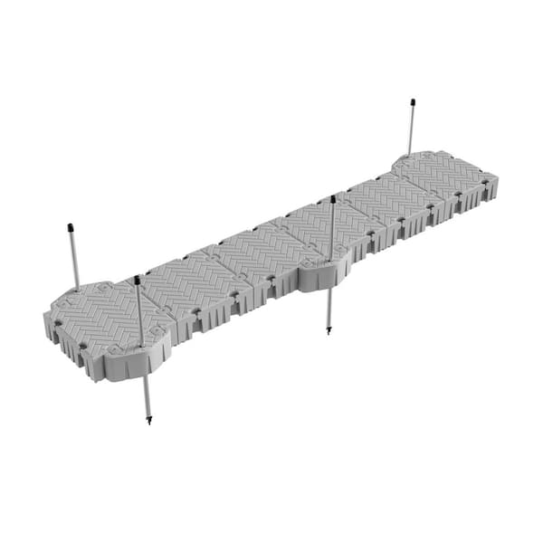 Tommy Docks Flexx 24 ft. Straight Floating Dock Package with Pipe Guides