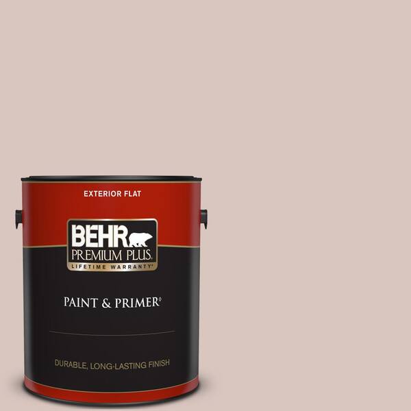 BEHR PREMIUM PLUS 1 gal. #PPU2-06 Wisp of Mauve Flat Exterior Paint & Primer