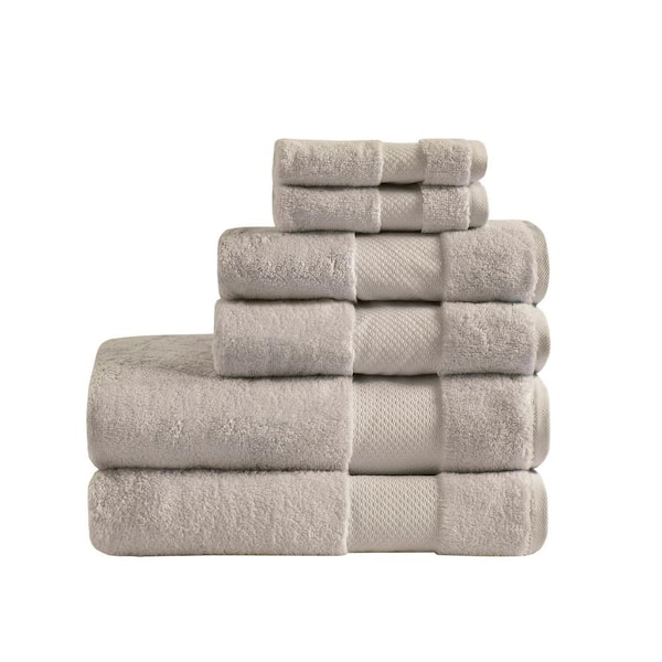 MADISON PARK Signature Turkish 6 Piece Taupe Cotton Bath Towel Set MPS73 317