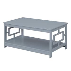 Town Square 39.25 in Gray 18 in. Rectangular MDF Coffee Table with Shelf